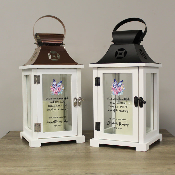 Personalized Butterfly "Beautiful Memories” Memorial Lantern