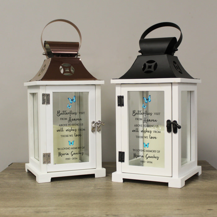 Personalized Butterfly "Visit From Heaven” Memorial Lantern