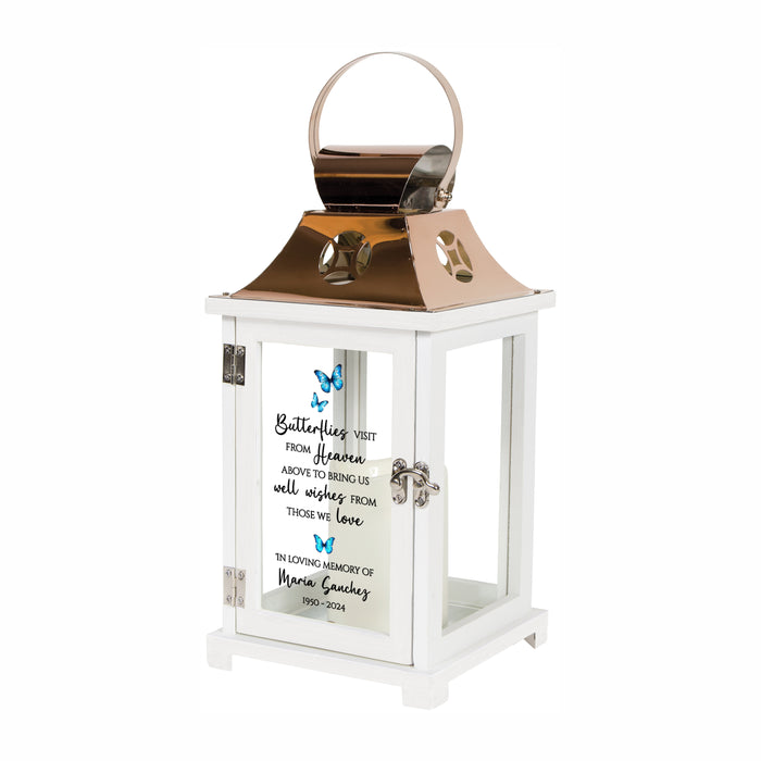 Personalized Butterfly "Visit From Heaven” Memorial Lantern