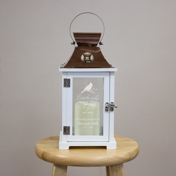 Personalized "Cardinals Appear When Angels Are Near" Memorial Lantern