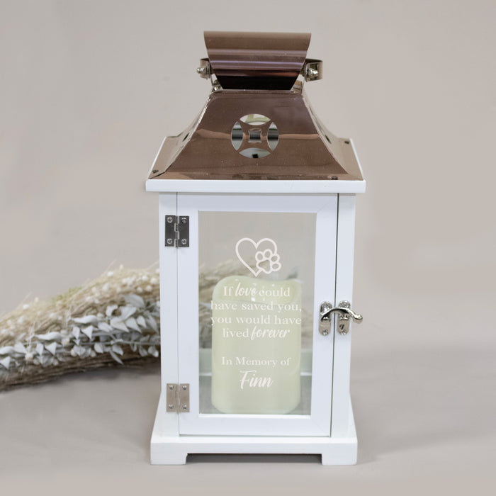 Personalized "If Love Could Have Saved You..." Pet Memorial Lantern