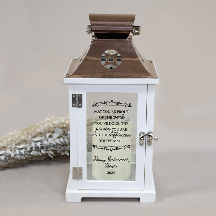 Personalized "Never Underestimate the Difference" Retirement Lantern