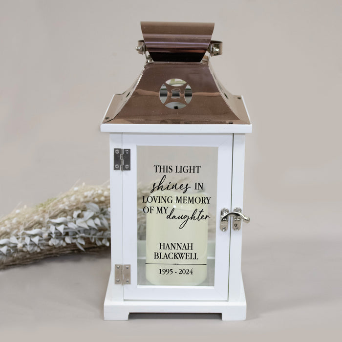 Personalized "This Light Shines" Daughter Memorial Lantern