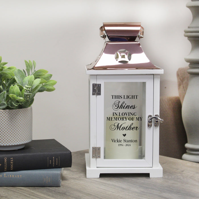 Personalized "This Light Shines" Mother Memorial Lantern