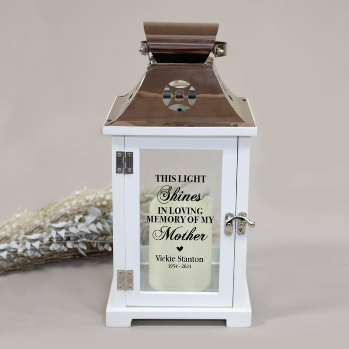 Personalized "This Light Shines" Mother Memorial Lantern