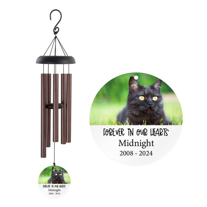 Personalized Loss of Cat Photo Remembrance Wind Chime
