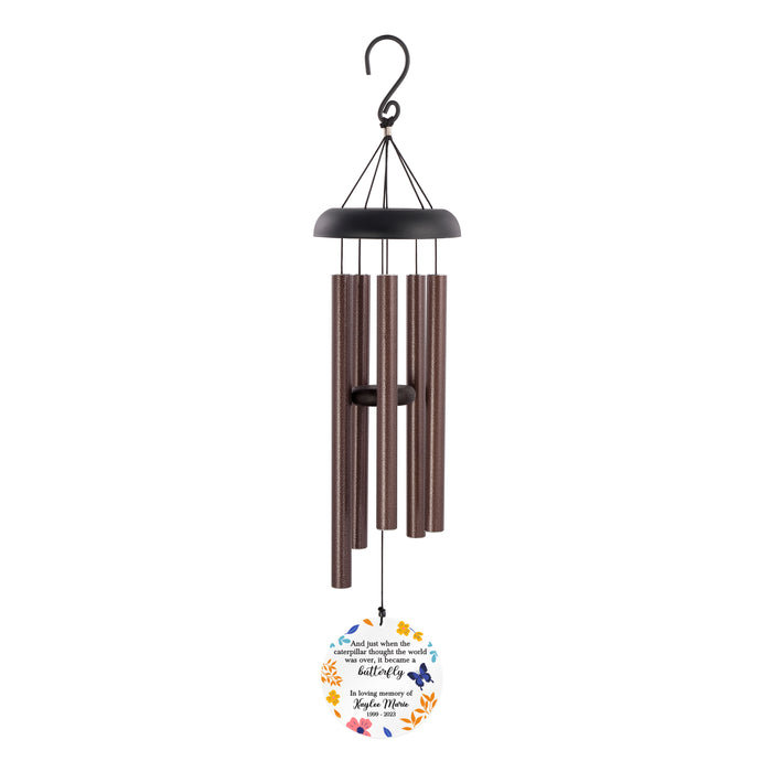 Personalized "Became a Butterfly" Memorial Wind Chime
