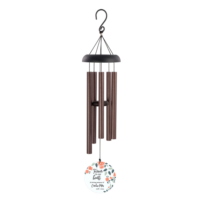 Personalized "Forever In Our Hearts" Printed Memorial Wind Chime