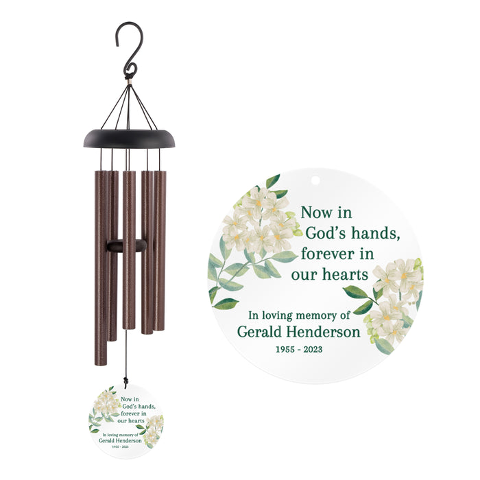 Personalized "In God's Hands" Memorial Wind Chime