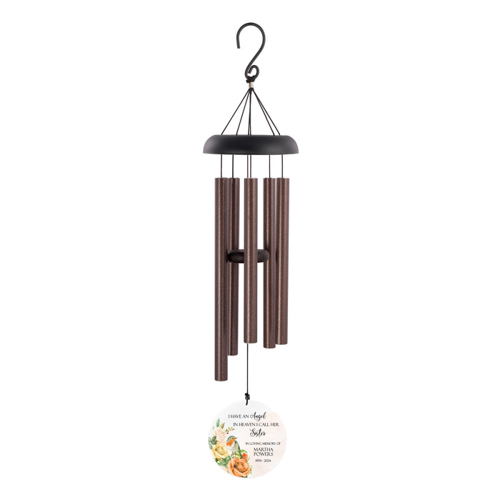 Personalized Sister Angel Memorial Wind Chime