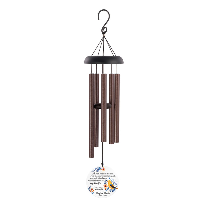 Personalized Yellow Finch Memorial Wind Chime