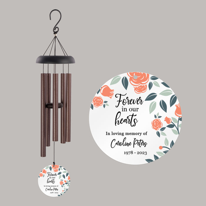 Personalized "Forever In Our Hearts" Printed Memorial Wind Chime