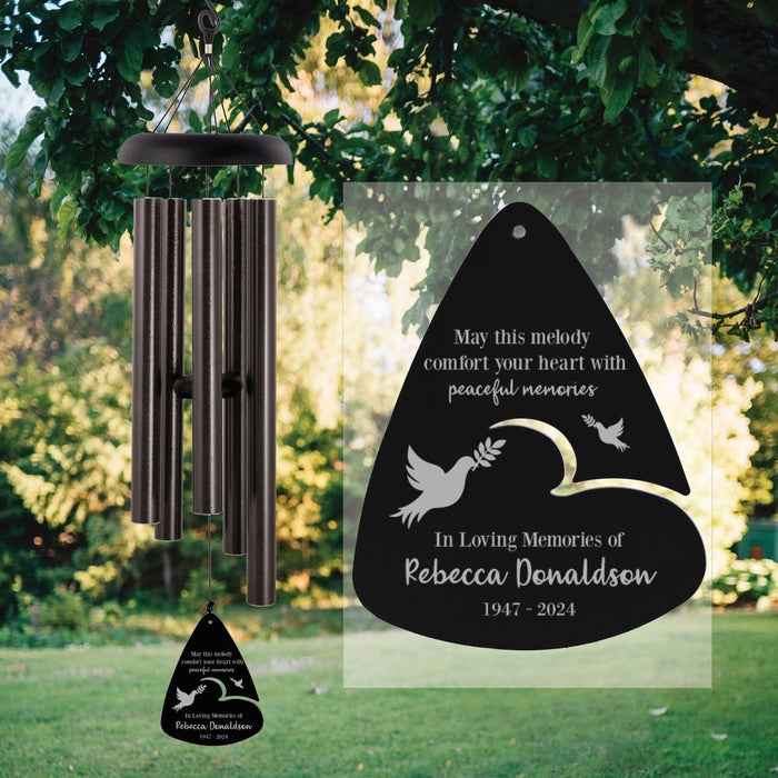 Personalized “Peaceful Memories” Dove Remembrance Wind Chime