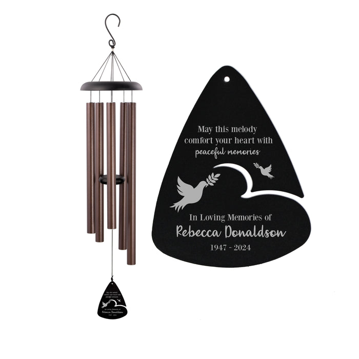 Personalized “Peaceful Memories” Dove Remembrance Wind Chime