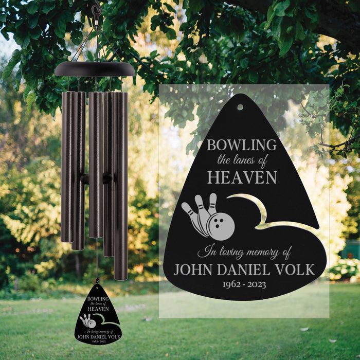 Personalized "Bowling in Heaven" Sympathy Wind Chime