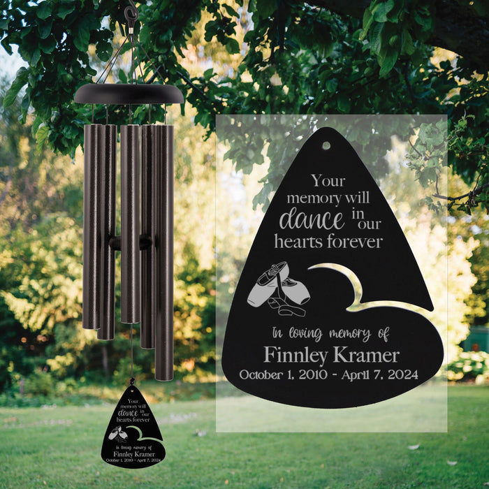 Personalized "Dance In Our Hearts" Dancer Memorial Wind Chime