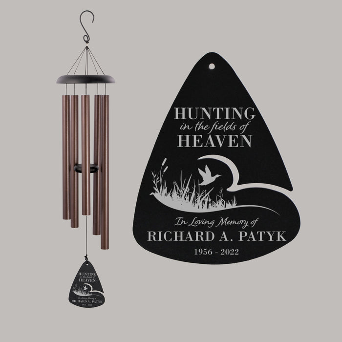 Personalized "Hunting in Heaven" Sympathy Wind Chime