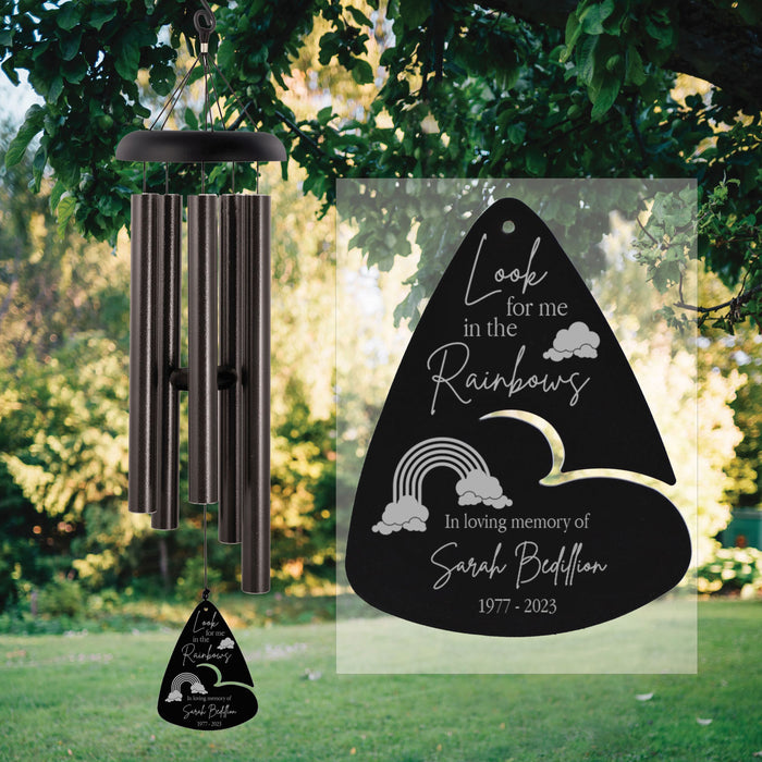 Personalized "... In The Rainbows" Memorial Wind Chime