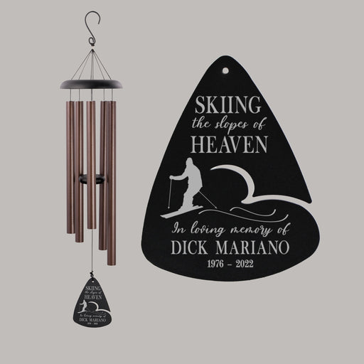 Skiing memorial wind chime gift