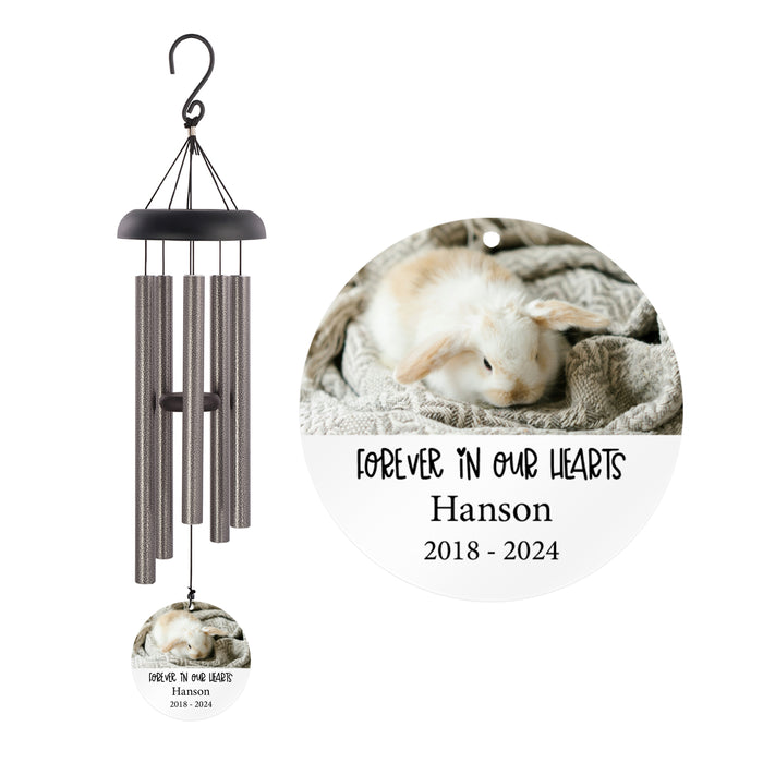 Personalized Bunny Memorial Photo Wind Chime