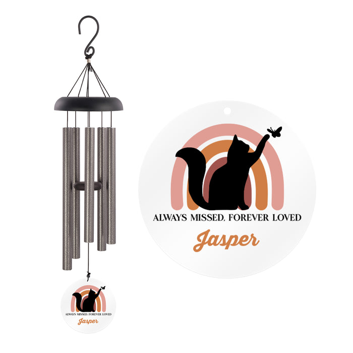 Personalized "Forever Loved" Cat Memorial Wind Chime
