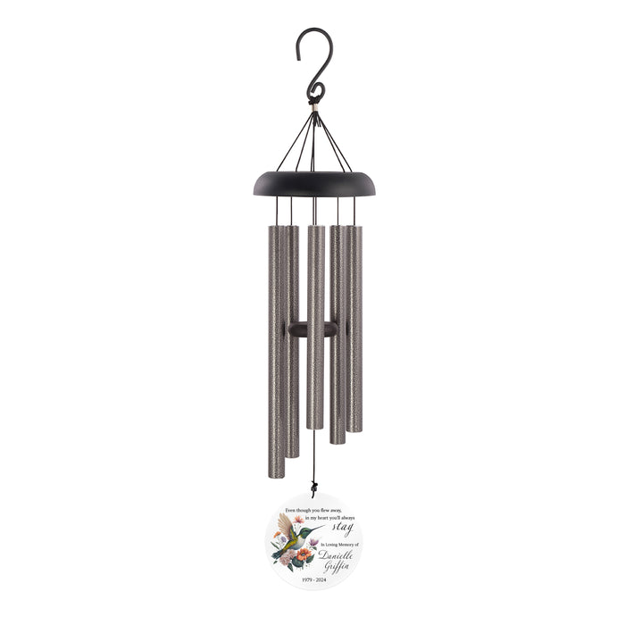 Personalized "Hummingbird Flew Away" Memorial Wind Chime