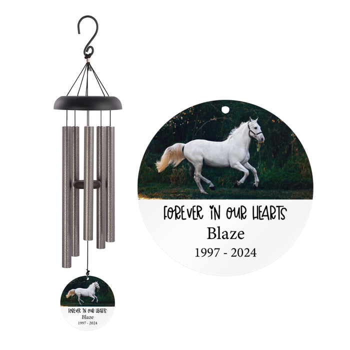 Personalized Horse Memorial Photo Wind Chime