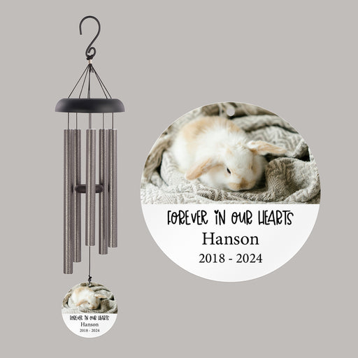 Bunny rabbit photo memorial wind chime 