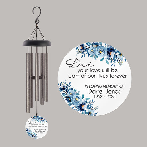 Personalized dad sympathy wind chime