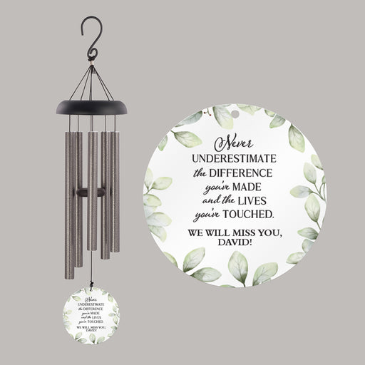 Retirement wind chime gift personalized with message