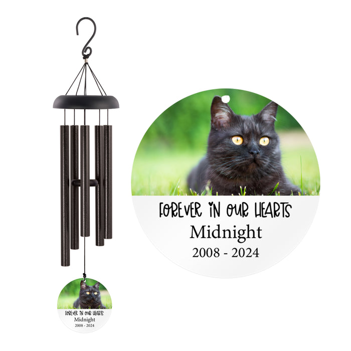 Personalized Loss of Cat Photo Remembrance Wind Chime