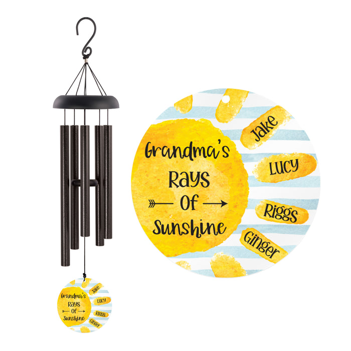 Personalized "Grandma's Rays of Sunshine" Wind Chime
