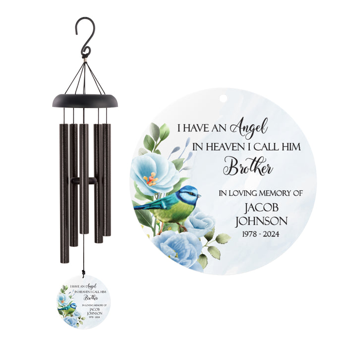 Personalized Brother Angel Memorial Wind Chime