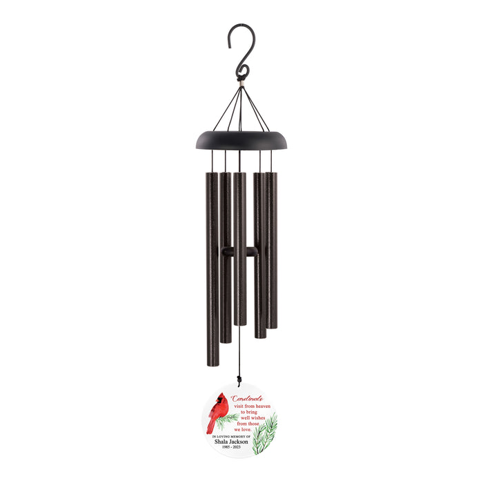 Personalized Cardinal Memorial Wind Chime