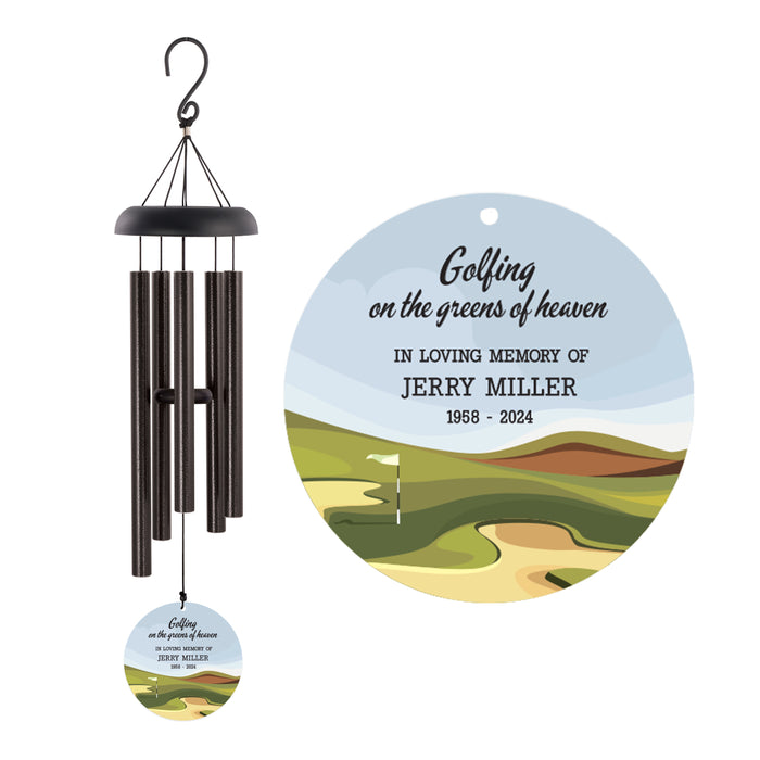 Personalized Golfing Sympathy Wind Chime