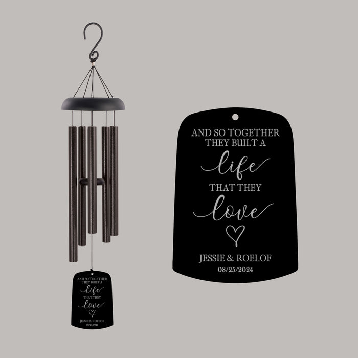 Personalized "And So Together" Wedding Wind Chime