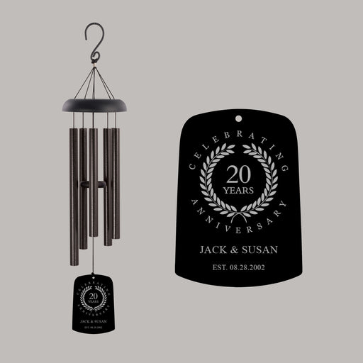 Anniversary Wind Chime Personalized with Names and Date