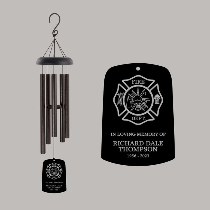 Firefighter memorial wind chime personalized