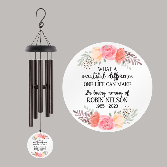 Floral memorial wind chime gift