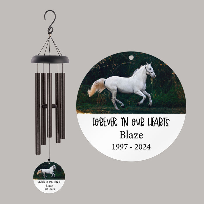 Personalized Horse Memorial Photo Wind Chime