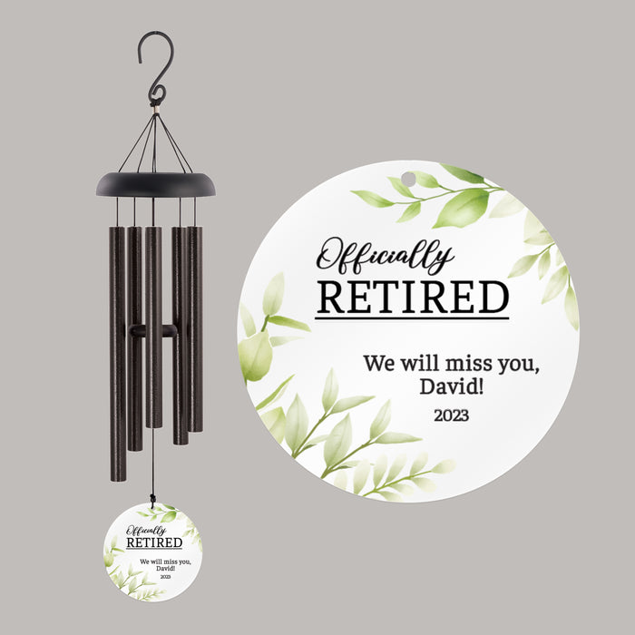 Personalized retirement wind chime