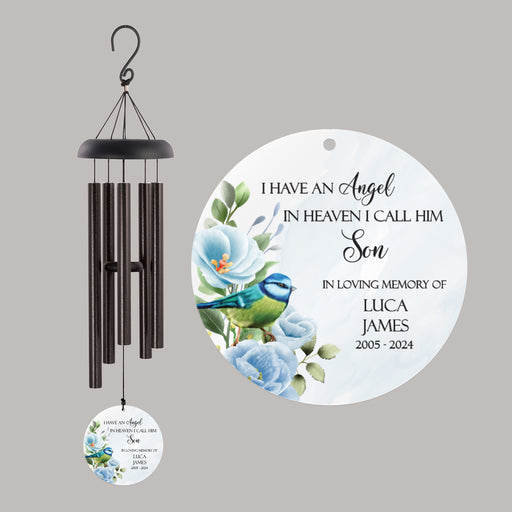 Personalized Son Angel Memorial Wind Chime