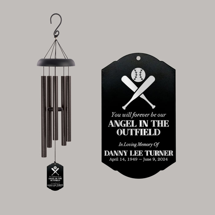 Personalized "Angel in the Outfield" Baseball Memorial Wind Chime