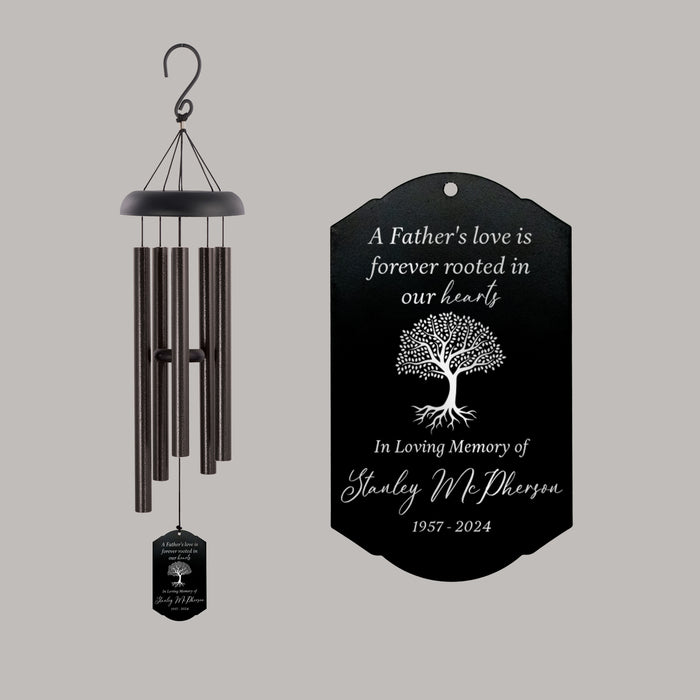 Personalized A Father's Love Rooted in Hearts Memorial Wind Chime