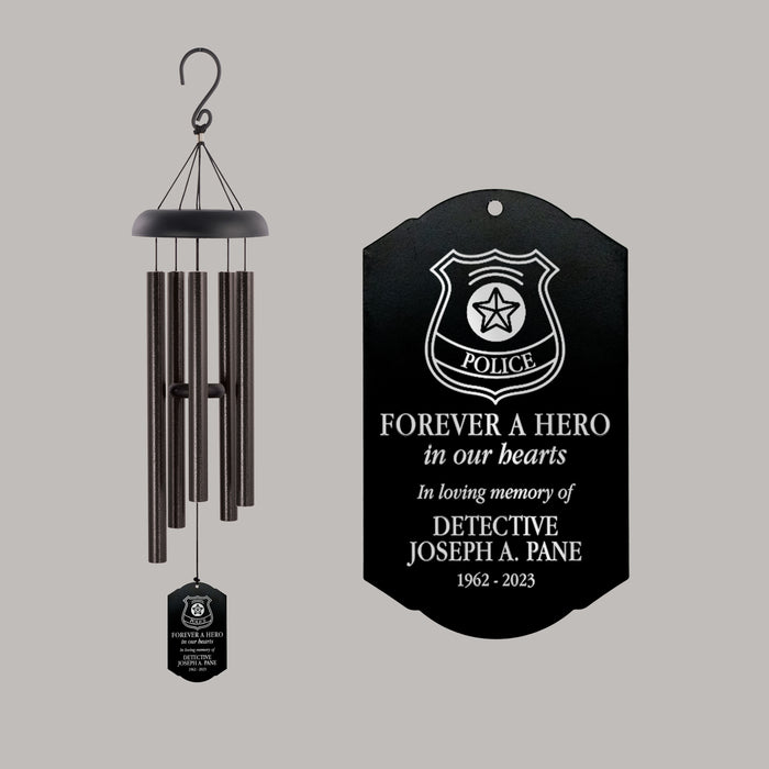 Personalized Police Officer Memorial Wind Chime