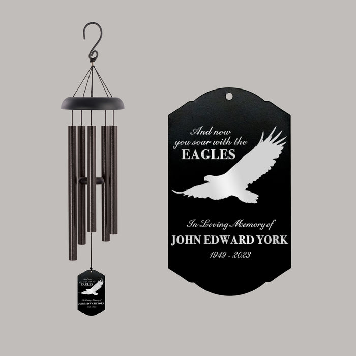 Personalized "Soar with the Eagles" Memorial Wind Chime