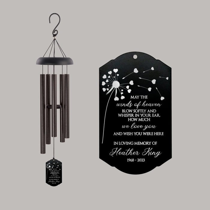 Personalized "Winds of Heaven..." Memorial Wind Chime