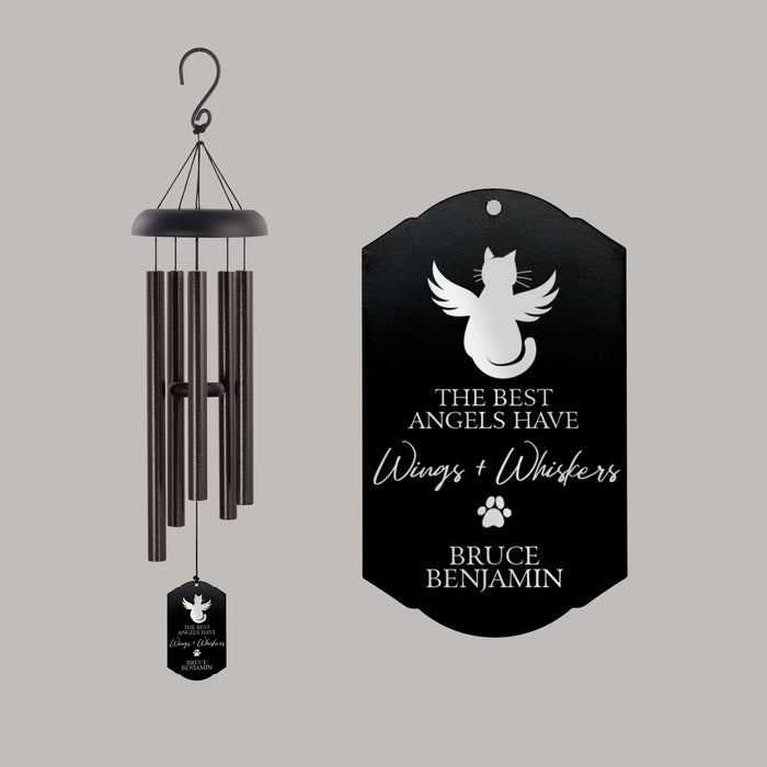 Personalized "Wings & Whiskers" Cat Memorial Wind Chime