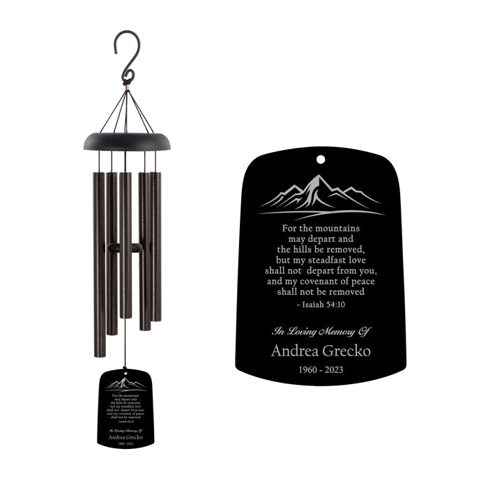 Personalized “For the Mountains May Depart” Isaiah 54:10 Memorial Wind Chime