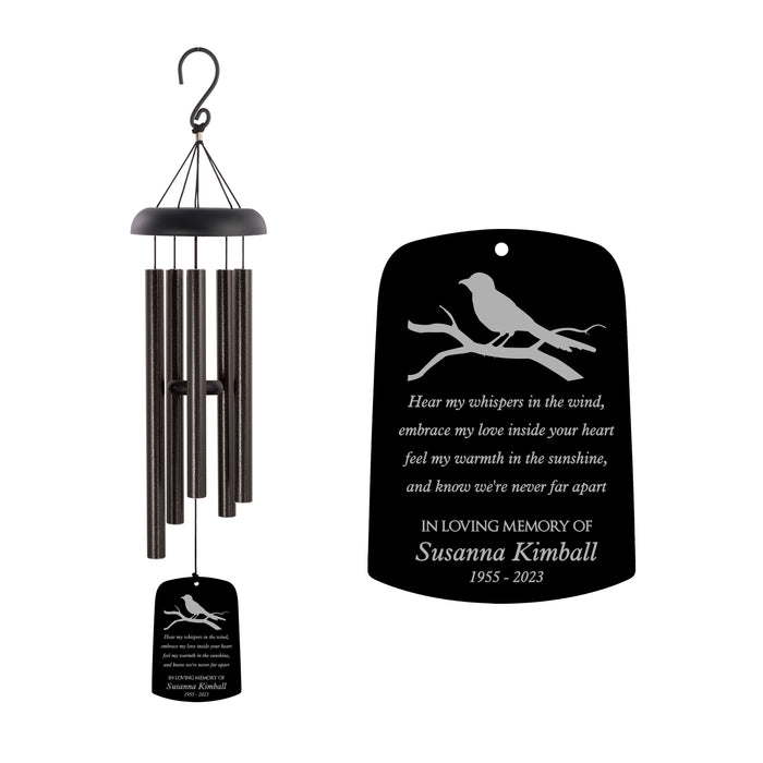 Personalized bird memorial wind chime